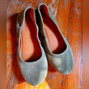 Lucky Brand Green Suede Ballarina Flats 7